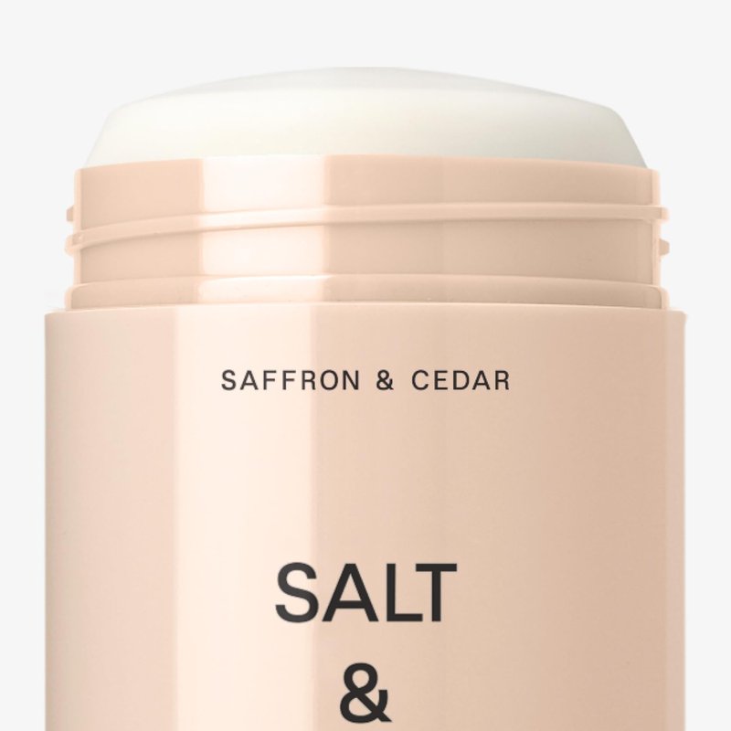 Salt & Stone Aluminum Free Deodorant | Extra Strength 48 Hour Protection for Women & Men | Made with Seaweed Extracts, Niacinamide & Prebiotics | Saffron & Cedar