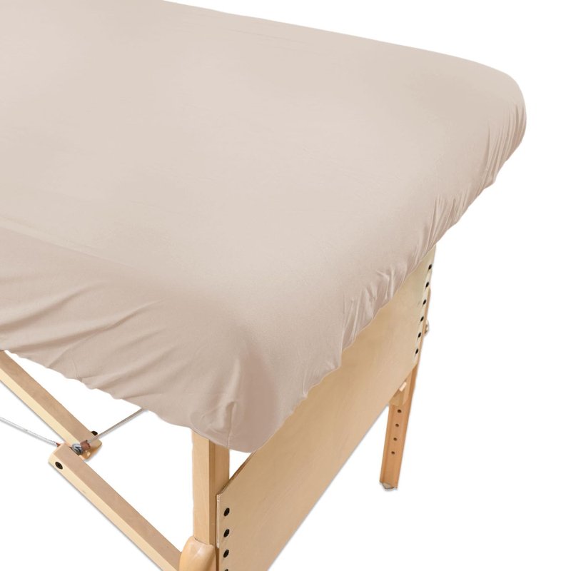 Body Linen Simplicity Poly Cotton Massage Table Fitted Sheets - 180 Thread Count. Roomy Fit for Tables 28-32 inches Wide, Soft and Durable. Available in White, Natural and Gray. (Natural 1 Pack)