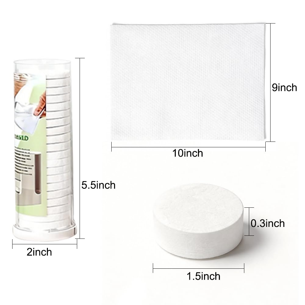 Towel Refills for Hot Face Towel Heater Machine, 60 Pcs Disposable Compressed Face Towels for Smart Towel Warmer, 3 Buckets, 20 Pcs Per Bucket