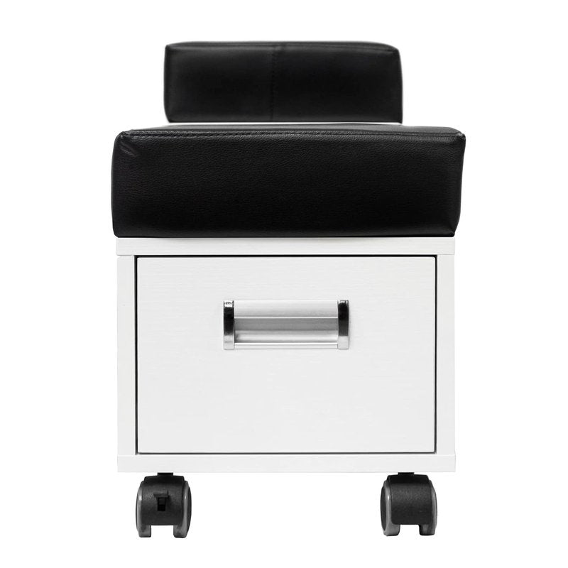 Alera II Pedicure Cart - Stylish Pedi Trolley with Footrest for Nail Salons | White Finish
