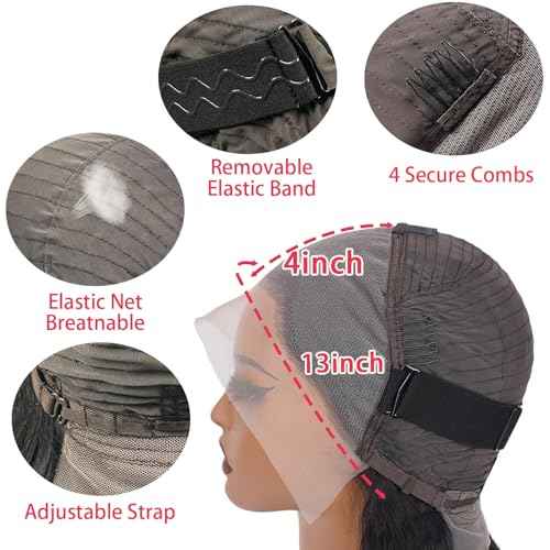 13x4 Deep Wave Lace Front Wigs Human Hair 200% Density Deep Wave Frontal Wigs Human Hair HD Lace 20 Inch Curly Wigs for Black Women Pre Plucked with Baby Hair Curly Lace Front Wig Human Hair