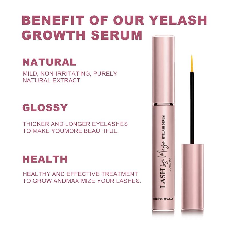 Lash Growth Serum, Thicker, Fuller Natural Lashes, Cruelty Free, Made in USA - 5ml