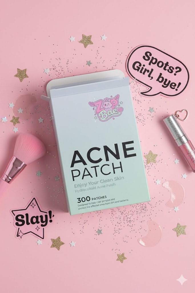Hydrocolloid Acne Patch - Invisible Pimple Patch for Overnight Spot Treatment, 300 Count. Blemish patch. Skin-friendly adhesive. Patches for cystic acne. Fast healing pimple stickers.