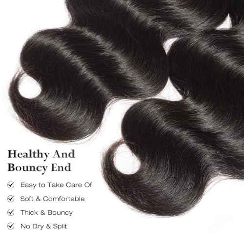 ASHINE Hair Bundles Body Wave Straight Unprocessed Cambodian Raw Hair Bundles Top Virgin Hair Weave Human Hair Bundle Natural Black Hair Extension for Women 22 Inch