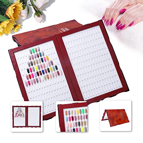 NMKL38 Luxury 308 Nail Color Chart Poly Nail UV Gel Polish Display Book with 360 Fake Nail Tips for Nail Art Salon Durable