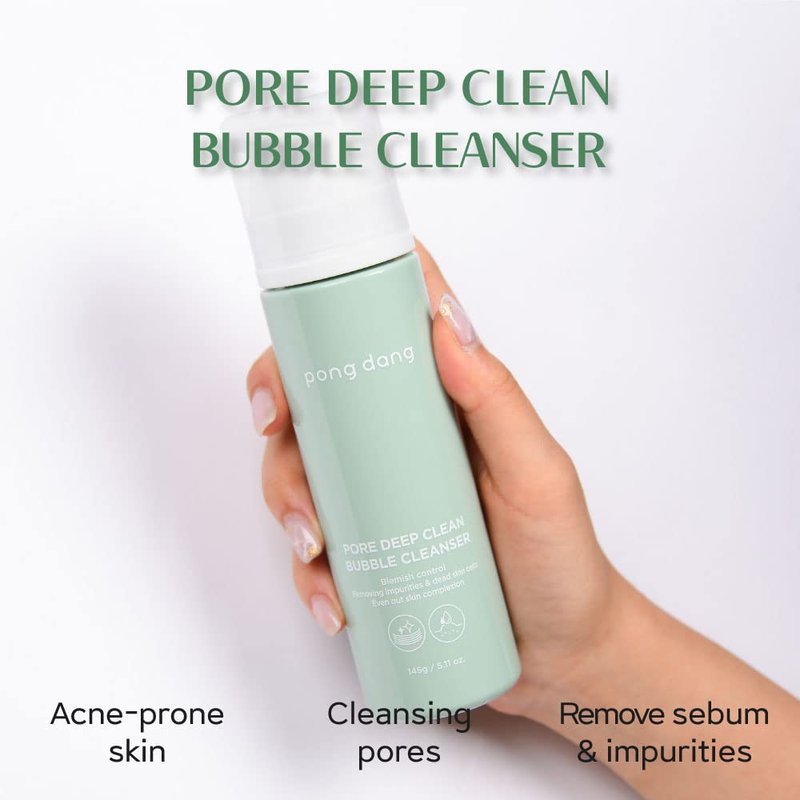 PONGDANG Pore Deep Clean Bubble Cleanser 5.11 fl.oz | Ultra-Gentle BHA Foam for Clear, Hydrated Skin | Zero Irritation | Plant-Powered Formula | Korean Skin Care