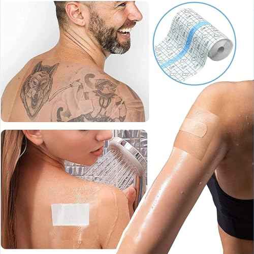 Tattoo Aftercare Bandage Roll 6in*2.2yd - Waterproof Transparent Second Skin Tattoo Cover, Breathable Latex-Free Adhesive Wrap for Swimming, Showering & Tattoo Healing