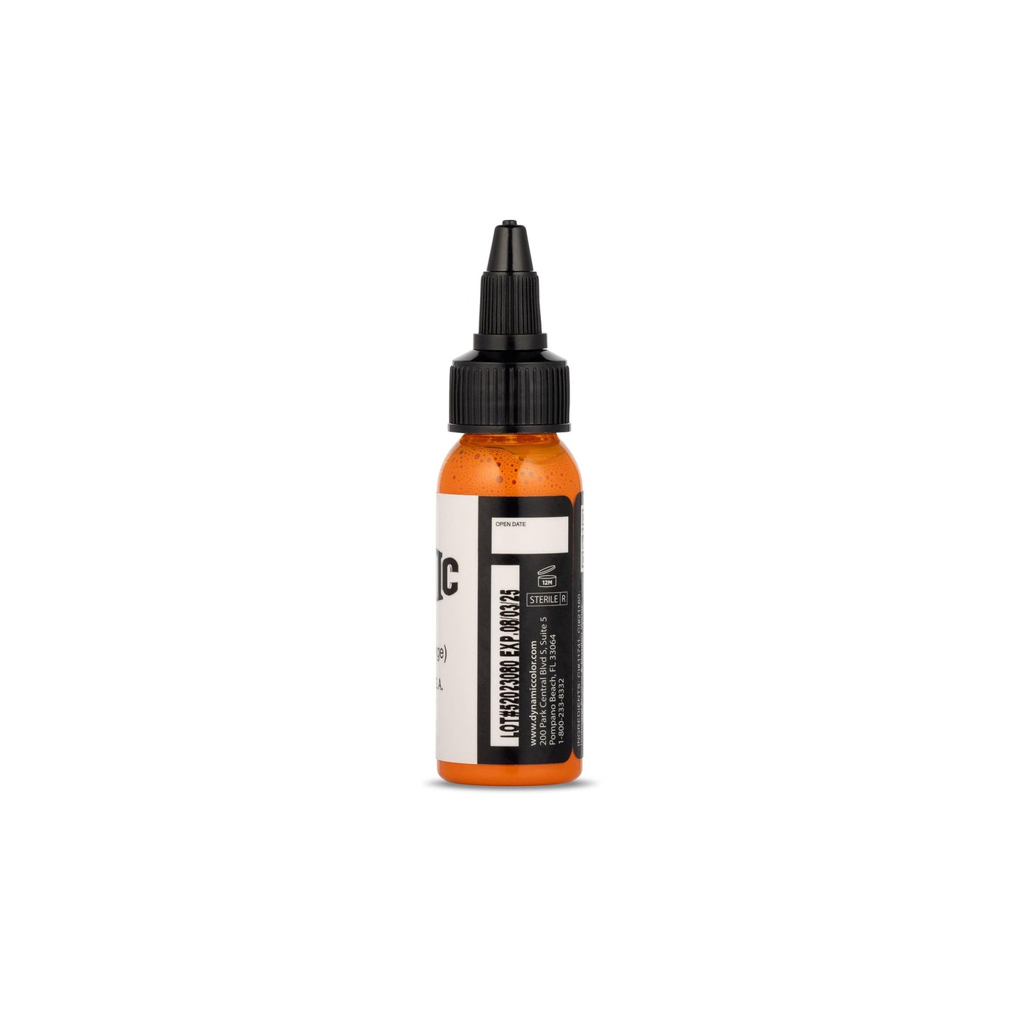 Dynamic Color Co. - Bright Orange Color Tattoo Ink, Long Lasting Vivid Color, Sterilized, Made in USA, Since 1990 (1 oz Bottle)