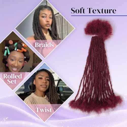 Micro Locs Extesnions Human Hair 0.2cm Thickness Sisterlocks Curly Tips, Full Handmade Interlocking Permanent Soft Dreadlock Extensions Natural Looking Locs (BUG# 0.2cm, 12 Inch 30 Strands)