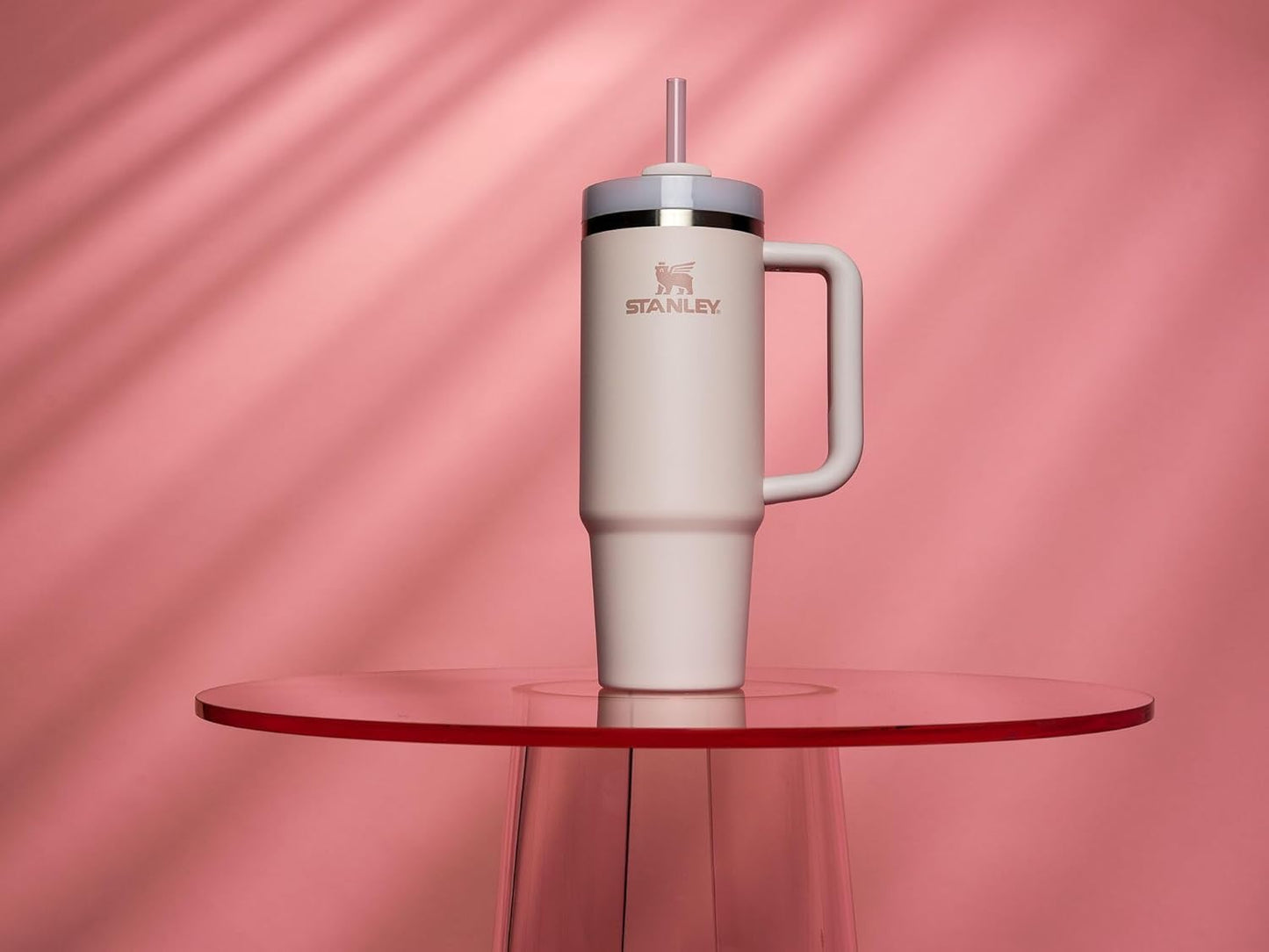 Stanley Quencher H2.0 Tumbler - Insulated Stainless Steel 30 oz | Handle, Straw & Cup Holder Compatible | Rose Quartz 2.0