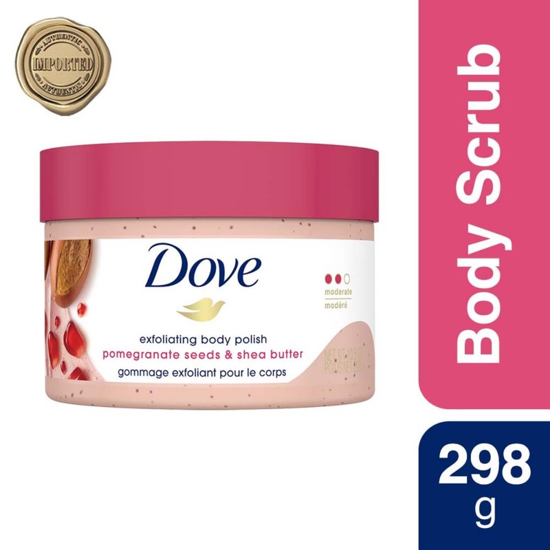 Dove Body Scrub - Pomegranate & Shea Butter for Silky Soft Skin | 10.5 oz Exfoliating Nourishment