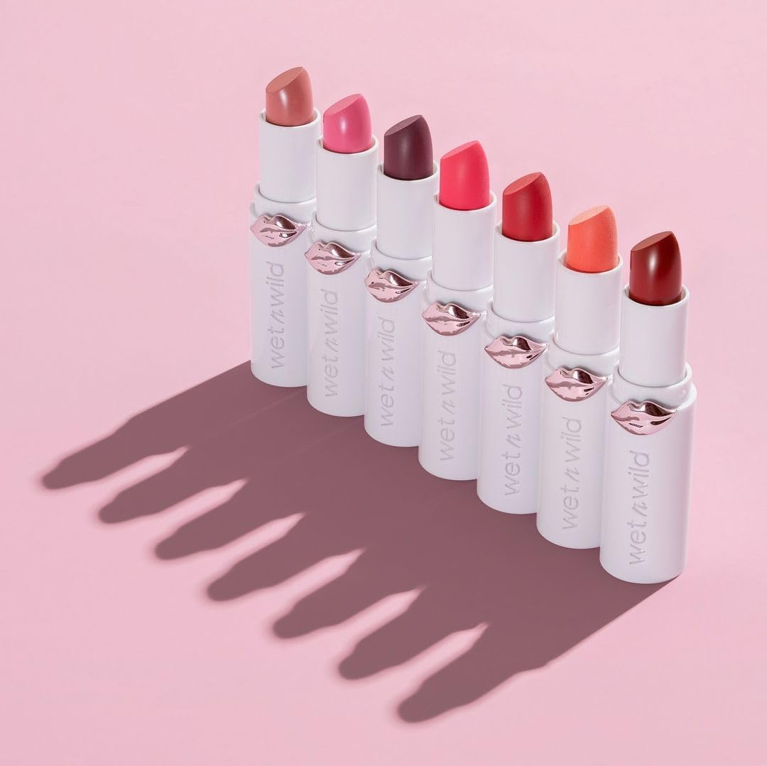wet n wild Mega Last High-Shine Lipstick Lip Color, Infused with Seed Oils For a Nourishing High-Shine, Buildable & Blendable Creamy Color, Cruelty-Free & Vegan - Pinky Ring