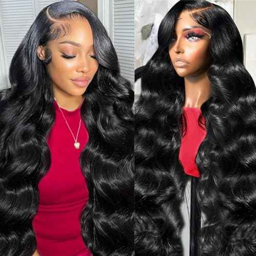 30 Inch Lace Front Wigs Human Hair Pre Plucked 180% Density Body Wave Transparent HD 13x6 Lace Frontal Wigs Glueless Body Wave Wig for Women with Baby Hair