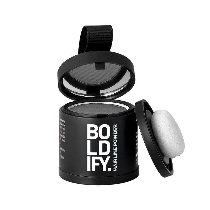 BOLDIFY Hairline Powder (LARGE, 10g) - Water-Resistant Root Touch Up Hair Color for Gray Coverage - 24-Hour Stain-Proof, Mess-Free Hair Powder for Thinning Hair - Gray