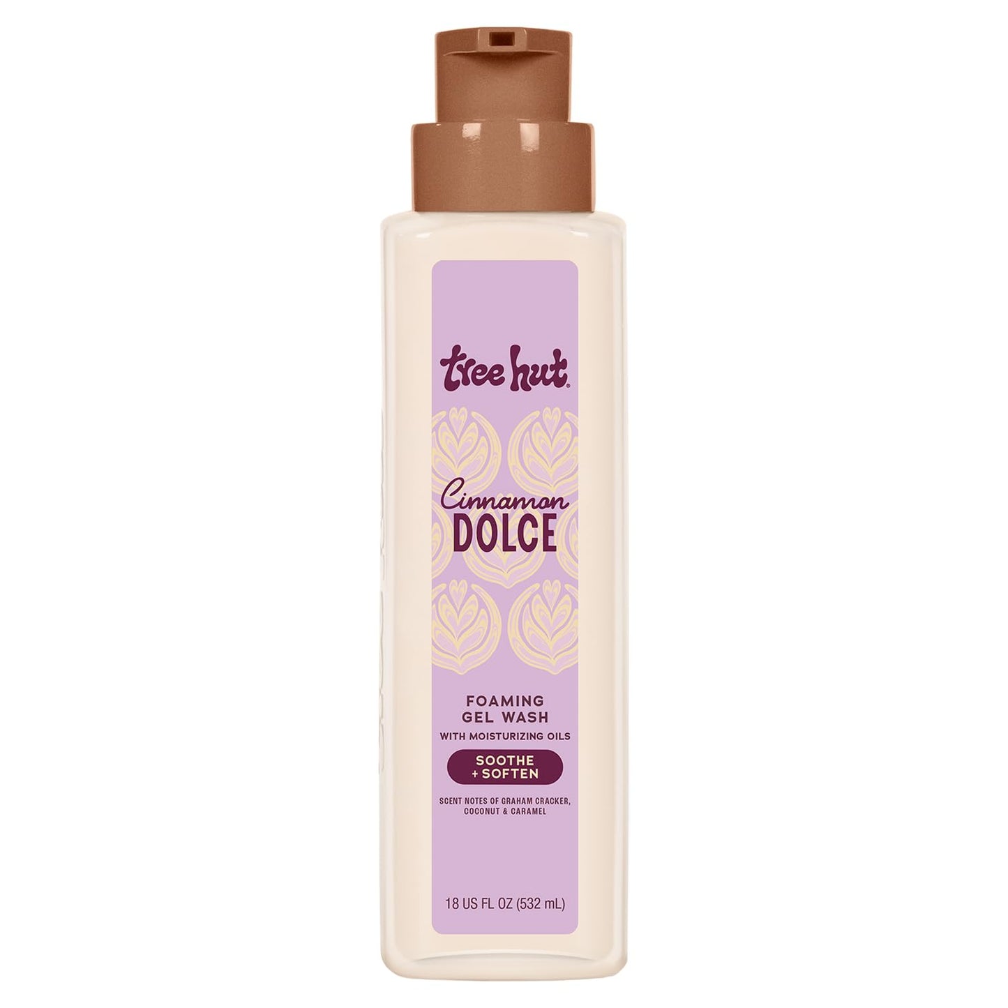 Tree Hut Cinnamon Dolce Body Wash, Hydrating & Moisturizing Shower Gel with Shea Butter & Essential Oils, Soft Smooth Glowing Skin, Gentle Cleanser, Self Care Gifts for Women, Pump Bottle, 18 Fl Oz