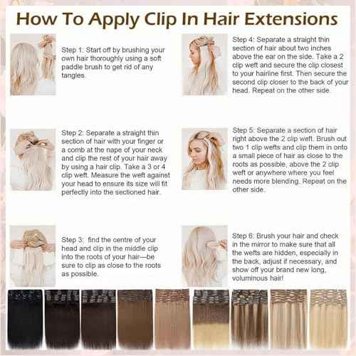 Clip In Hair Extensions Real Human Hair, Remy Human Hair Extensions 12PCS Long Soft Natural Hair piece 14-28 Inch Straight Hair Extension for Women(180g-250g 60# Platinum Blonde)