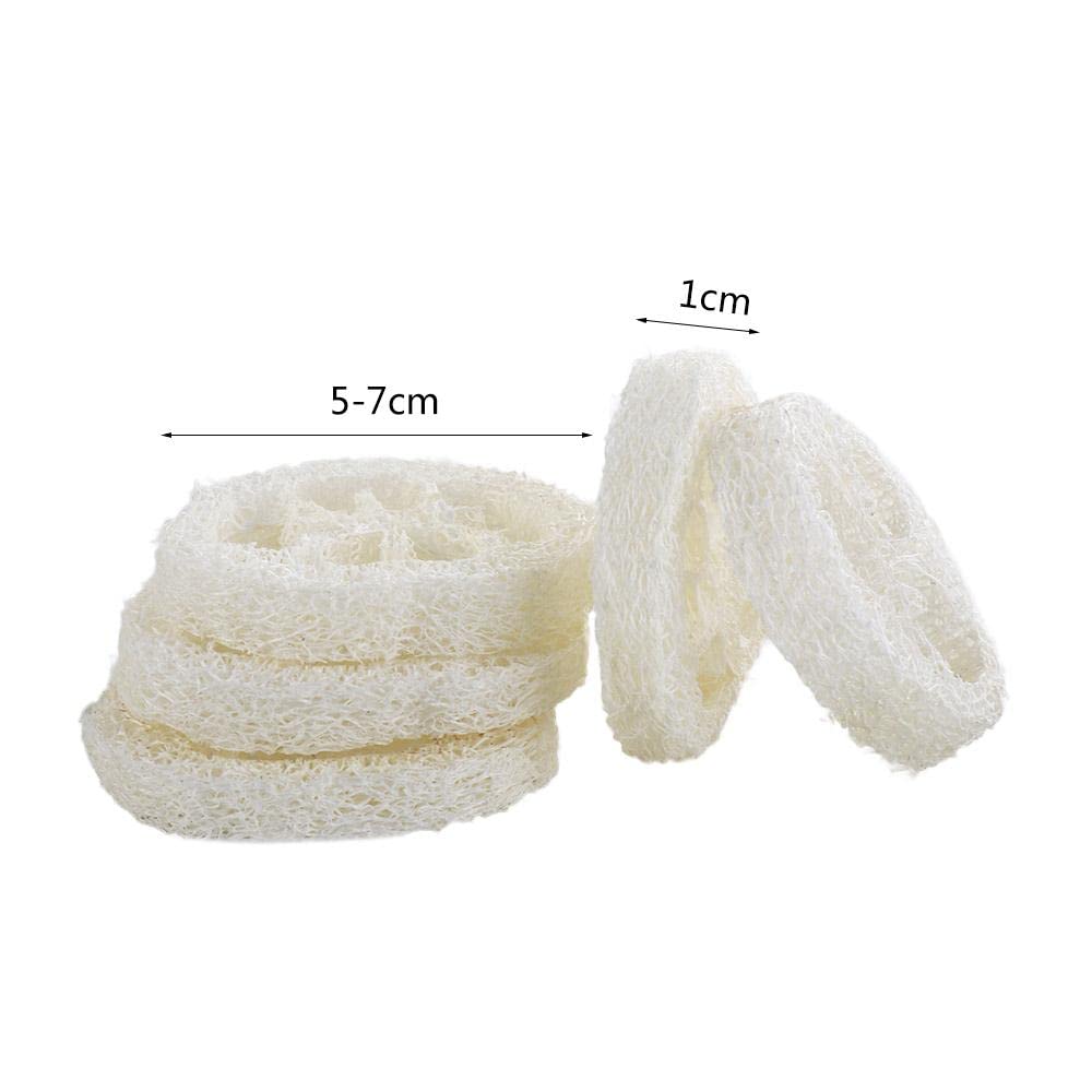 Leadigol 50 Pieces Loofah Sponge,2 inch, Small Natural Loofah Slices,Natural Loofah Sponges, Soap Making Tools,Loofah Sponge Scrubber,Soap Saver Pads Soap Holder
