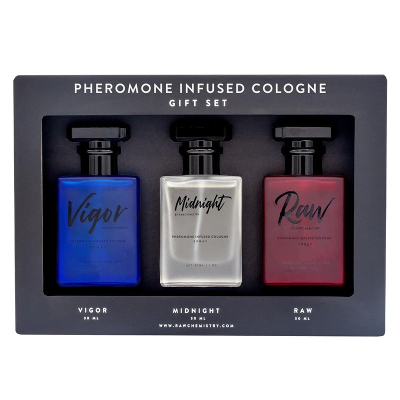 RawChemistry Pheromone Infused Cologne Gift Set - 3x 1 Fl Oz Bottles for Men