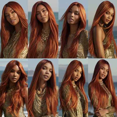 BilltiiWW Copper Red Straight Bundles Color 33 Straight Bundles 8a Grade Brazilian Weave Extensions Wet and Wavy Soft Silky for Black Women 30 32 34 Inch