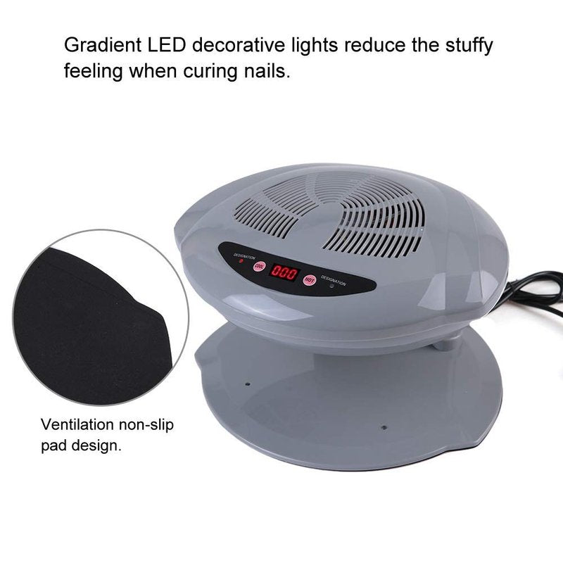 Professional Nail Dryer,Air Nail Dryer for Both Hands and Feet,400W Air Nail Fan Blow Dryer for Regular Nail Polish Automatic Cool Breeze Home and Salon Use Grey US Plug 110V