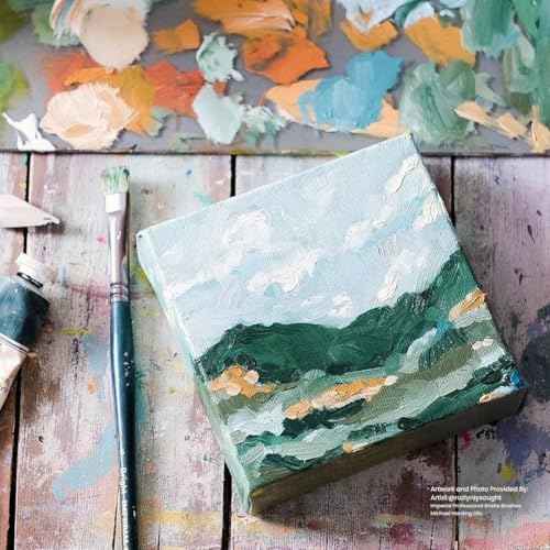 Creative Mark Imperial Professional Chungking Hog Bristle Brush - Assorted Styles Set of 10, Handmade Long Handle Oil Paint Brushes for Artists, Nickel