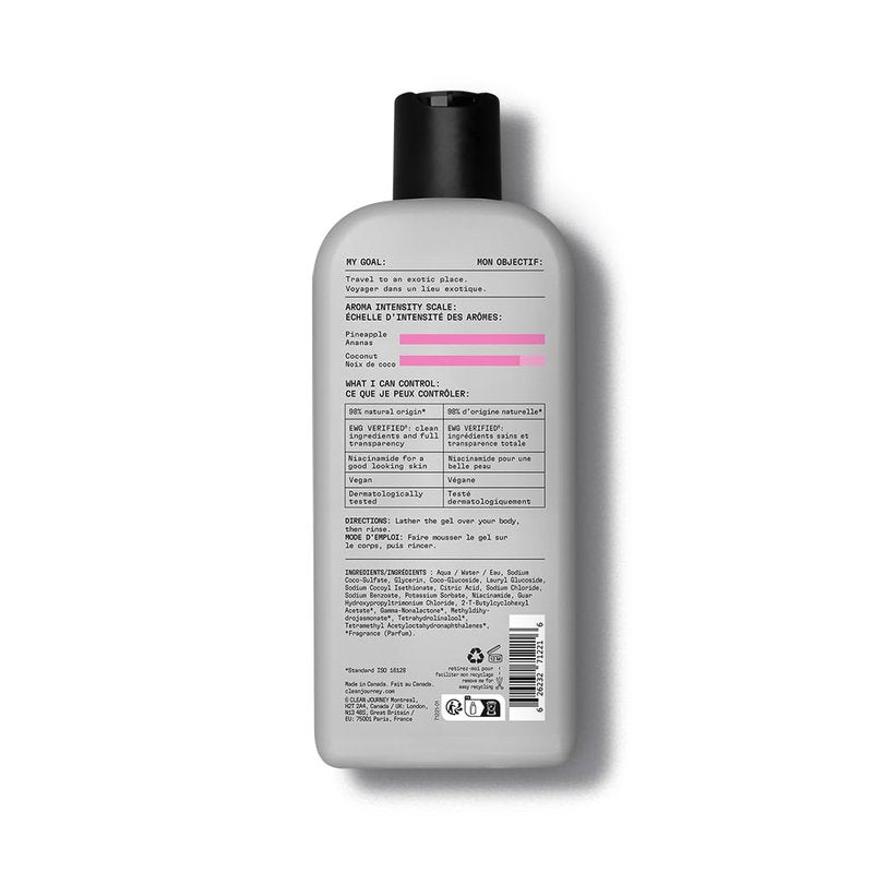 Body Wash - EWG Verified Shower Gel with Niacinamide & Glycerin | Vegan Intense Moisture, Tropical Tango, 12 Fl Oz
