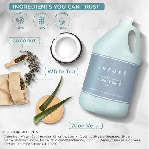 Terra Pure Infuse Hotel Conditioner | 1 Gallon | Designed to Refill Soap Dispensers (Set of 4)