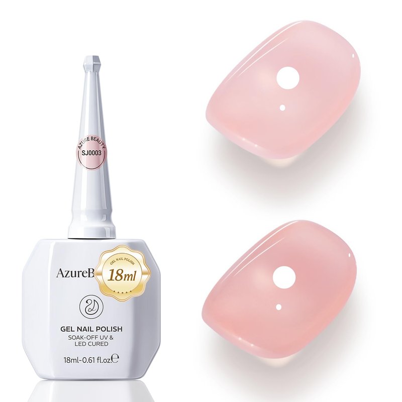Nude Pink Gel Nail Polish - Sheer Translucent Pastel Color | 18ML Soak Off UV/LED for French Nail Art