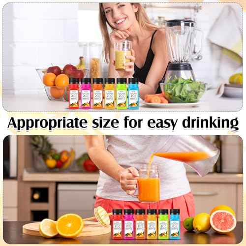 Sliner 350 Pcs 2oz Clear Plastic Bottles Mini Juice Bottle with Screw Lid Small Empty Reusable Liquid Vial Freezer Beverage Container Leak Proof for Juice Milk Water