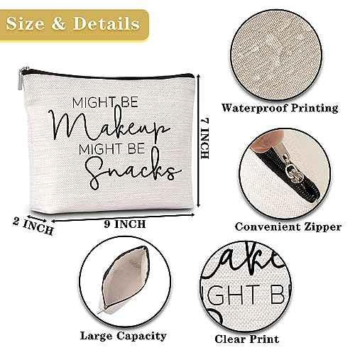 GREOXG Makeup Bag Gifts for Women Who Have Everything, Might Be Makeup Might Be Snacks Travel Cosmetic Bag, Friendship Gifts for Girls Teens Women Birthday Christmas Graduation-A03