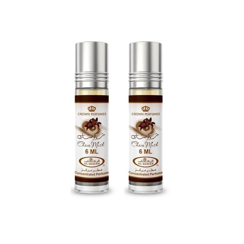 Al-Rehab Choco Musk Concentrated Perfume Rollerball - Unisex, 0.2 Ounce (Pack of 2)