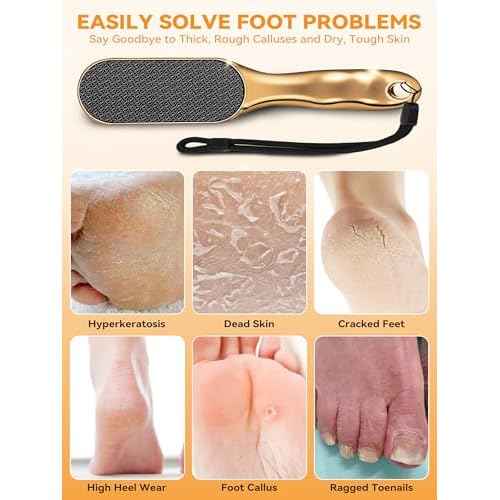 Nano Glass Foot File Foot Callus Remover Scrubber in Shower, Pedicure Tools Feet Scrubber Dead Hard Skin, Anti-Slip Handle Rope & Storage Bag Foot Files for Wet and Dry Feet Care Gift