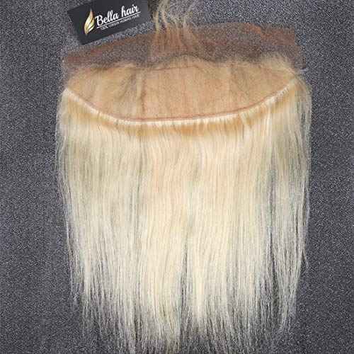 Bella Hair #613 Blonde Lace Frontal Closure | One Donor Virgin Human Hair Straight | Bleached Knots with Baby Hair (Ear to Ear 13x4 14inch)