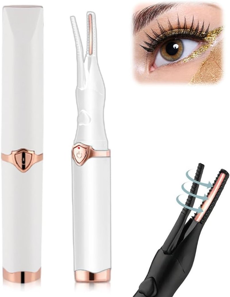 Heated Electric Eyelash Curler - 2026 Upgrade Mini Tool with 3 Heat Modes | Fast Heating, White