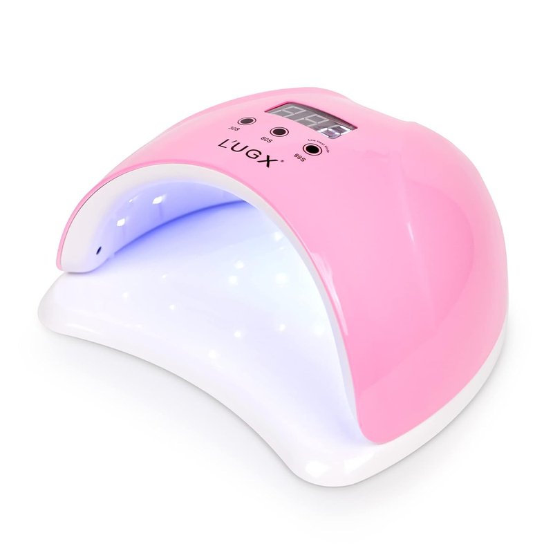 L'UGX 48W UV LED Nail Lamp - Fast Gel Nail Polish Curing with 3 Timers | Perfect for Home Salon Use (Pink)