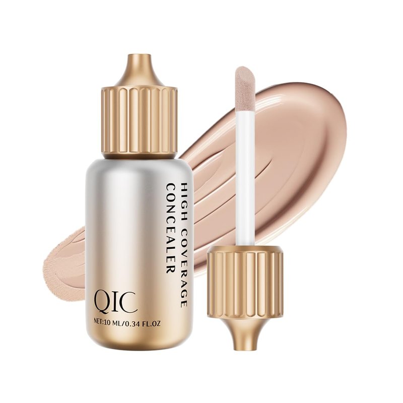QIC Under Eye Concealer - Hydrating Full Coverage for Dark Circles & Blemishes | Vegan, Fair Rose, 0.34 FL.OZ
