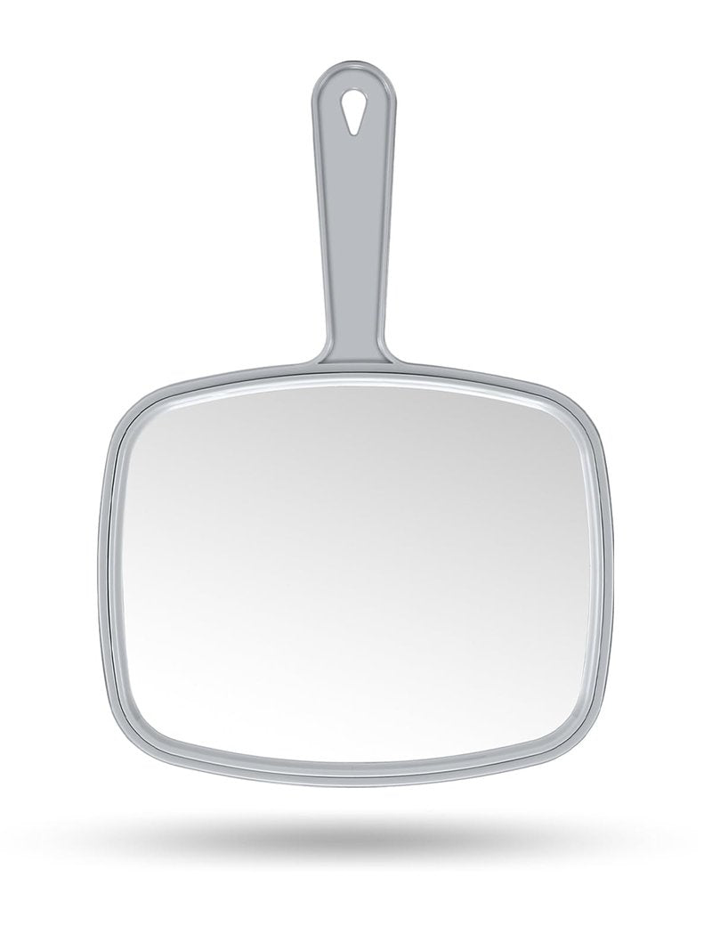 Gladmart Hand Mirror Salon Barber Hairdressing Handheld Mirror with Handle (Square Grey 7.4 x 10.3 inches)
