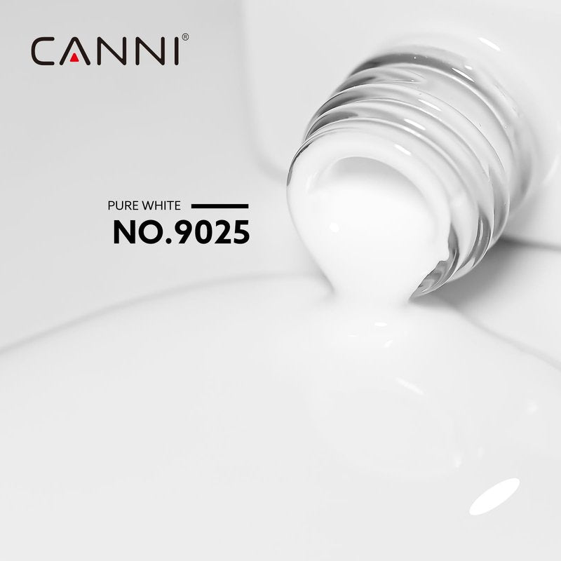 CANNI White Gel Nail Polish, 1Pcs Pure White Gel Polish Color High Gloss Soak Off U V Nail Manicure Salon DIY