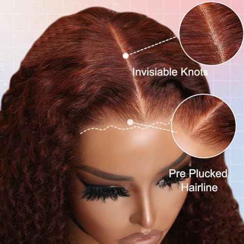FABA 12 Inch Chocolate Brown Curly Wig Human Hair 7x5 Glueless Wigs Human Hair Pre Plucked Pre Cut 200% Density Brown Deep Wave Wig For Women #4 Short Curly Bob Wigs