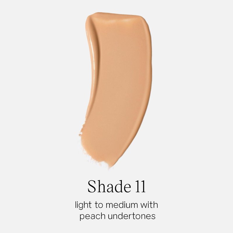 Saie Glowy Super Skin Tint Liquid Foundation - Lightweight Dewy Coverage + Hydrating Serum with Hyaluronic Acid - Shade 11 (1.01 oz)