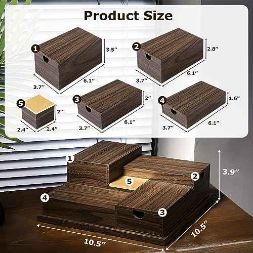 Homde Cologne Organizer - 4 Tier Perfume Display Tray with Hidden Drawers - Perfect for Men Essentials Accessories - A Great Gift for Men