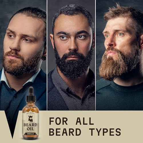 Striking Viking Beard Oil for Men - 2 Fl Oz, 3 Pack, Vanilla Scent - Naturally Derived Conditioner with Almond, Tea Tree, Argan & Jojoba Oil for Beard Growth, Softening & Moisturizing