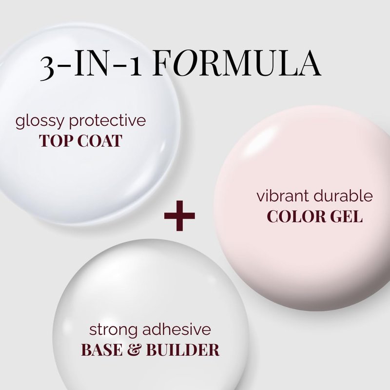 Light Pink Gel Nail Polish - 3-In-1 Soak Off UV Formula | 12ml Ballet Pink for DIY Manicure & Gifting