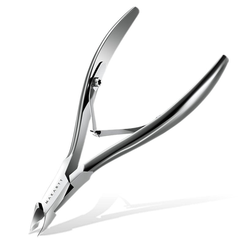 Makartt Professional Cuticle Nipper: 1/2 Jaw Precision Cuticle Trimmer for Beginners & Nail Technicians, 5mm Short Blade, Rust-Resistant Stainless Steel, Salon & Detailed Nail Art Use (Titanium Black)