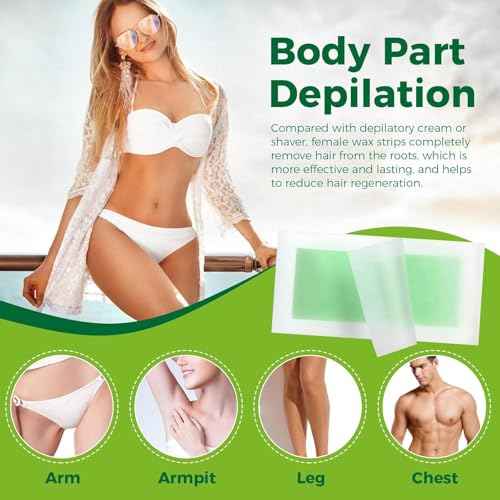 Hair Removal Wax Strips: 60 Wax Strips & 5 Oil Wipes for Hair Removal ? Face, Legs, Bikini, Lip, Chin & Eyebrows ? Gentle & Fast for Women & Men at Home or Travel
