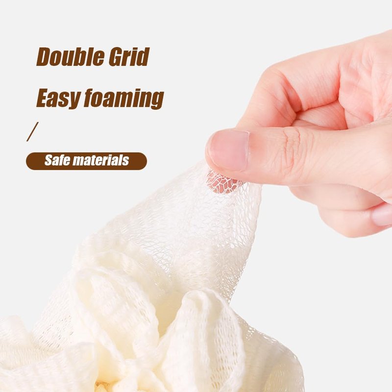 Double Sided Dual-use Bath Ball Body Scrub exfoliating Shower Gel Foam Bathroom soap Bubble Bath Flower Cleaning Shower Accessories（Yellow Lemon）