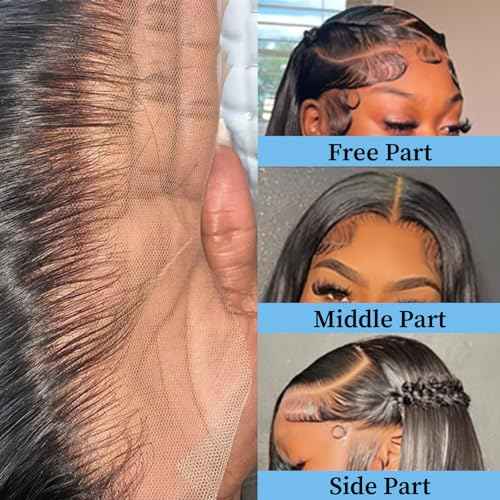 5x5 HD Lace Deep Wave Transparent Lace Closure 12A Brazilian Virgin Human Hair Closure Free Part Pre Plucked with Baby Hair Natural Black 20 Inch