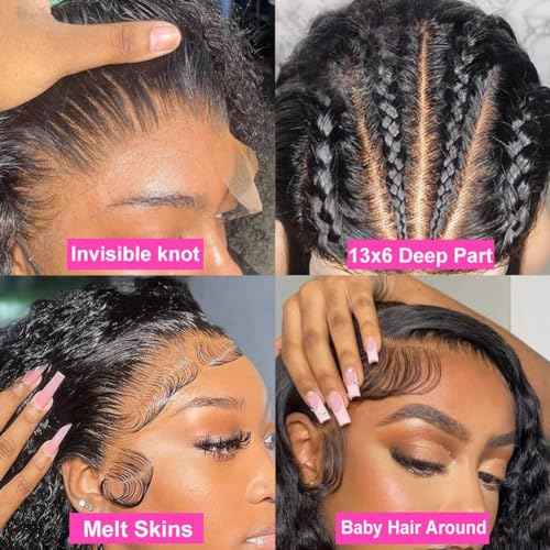 26 Inch Deep Wave Lace Front Wigs Human Hair 13x6 HD Transparent Deep Curly Lace Frontal Wig Human Hair For Women 200% Density Glueless Wigs Human Hair
