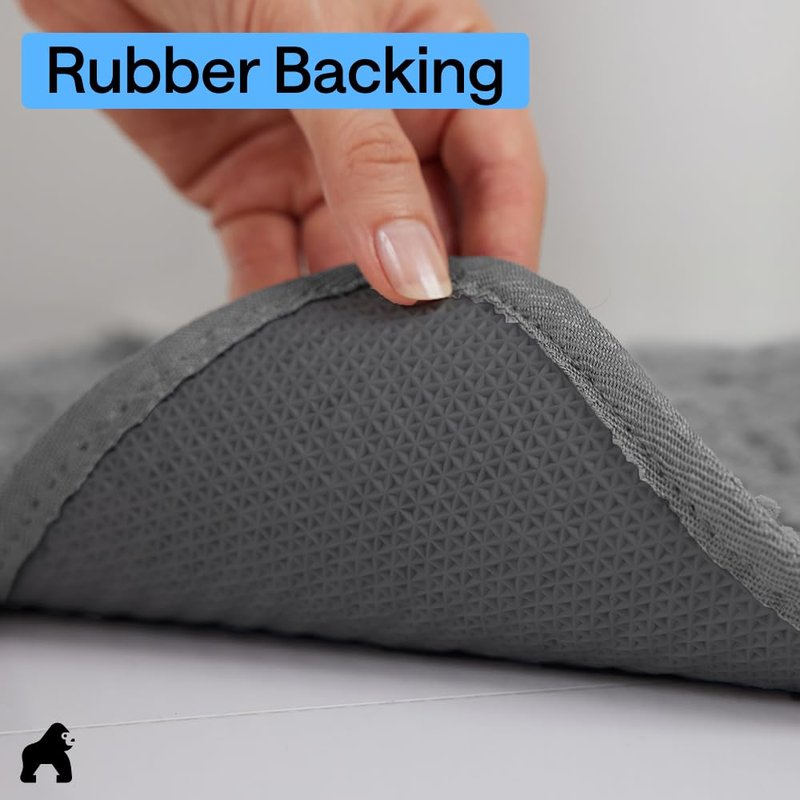 GORILLA GRIP SoakSTOPPER Dog Door Mat, 36x24 Machine Washable Rug Absorbent Doormat Captures Moisture Mud Dirt, Quick Dry Soft Chenille Entryway Rugs Indoor Entrance Mats for Dog Paws, Grey