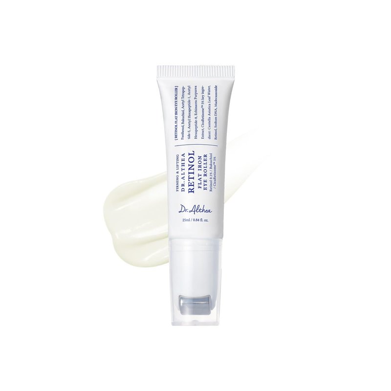 Dr.Althea Retinol Flat Iron Eye Roller | Face Lift Serum with Gua Sha Roller | Antiaging Care with Madecassoside & Centella & Hyaluronic Acid | Vegan Korean Skincare, 0.84 fl oz